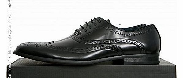 Goor UK 6- UK 12 Goor Mens Designer Leather lined Brogues Formal Dress Shoe in Black[UK 11]